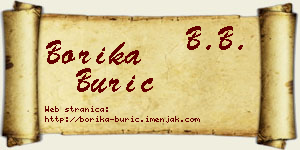 Borika Burić vizit kartica